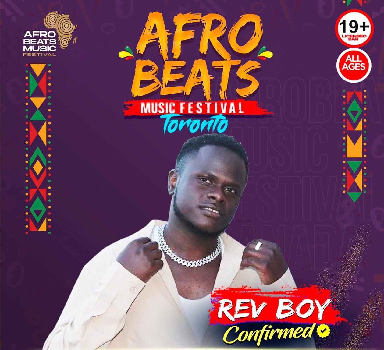 Revboy a Ugandan artist based in Canadian to open up for P square and Diamond platinum at the Afrobeats festival in Toronto .